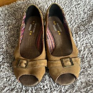 Skechers bikers original open toe shoes